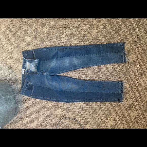 PAIGE two tone raw hem jeans - Picture 2 of 6